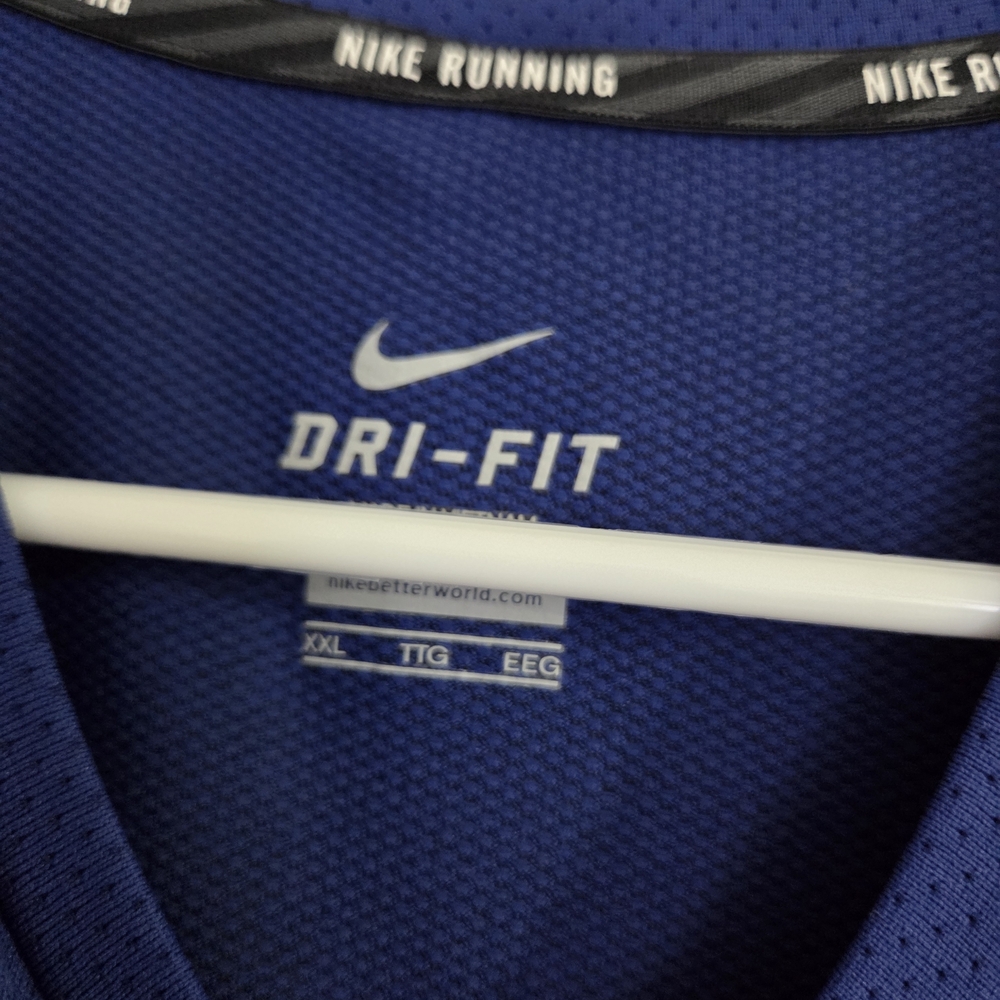 Nike Men's Blue Short Sleeve Dri Fit Running Tee - Picture 2 of 2